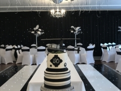 black and white backdrop 50th