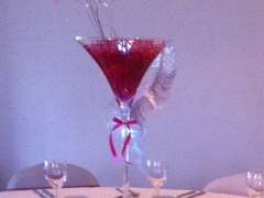 martini with butterflys