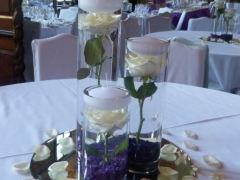 trio vases with single rose